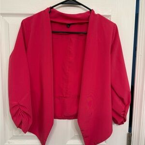 Vibrant Pink Open Front Blazer